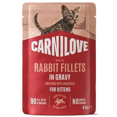 Вологий корм для кішок Carnilove Gravy Rabbit with Marigold Kitten 85 г (8595602584697)