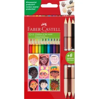 Олівці кольорові Faber-Castell Children of the World 12 кольорів + 3 шт (511514) (32331)