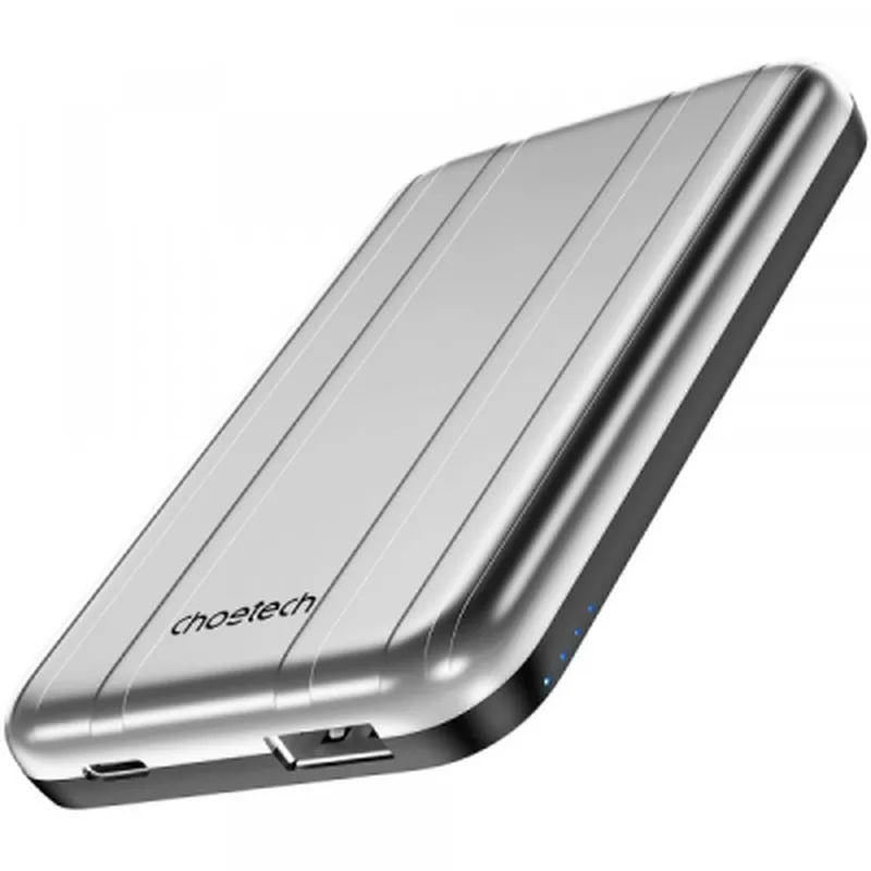 УМБ Choetech Magnetic Wireless 5000mAh USB-A,USB-C In/Out B655 mini silver (6932112104779)