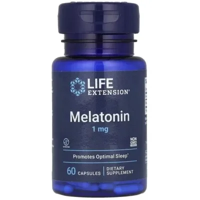 Вітамінно-мінеральний комплекс Life Extension Мелатонін, 1 мг, Melatonin, 60 капсул (LEX-32906)