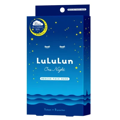 Маска для обличчя Lululun Face Mask One Night Rescue Brightening Проти тьмяності шкіри 5 шт (4582305069778)