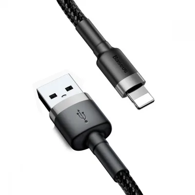 Дата кабель USB 2.0 AM to Lightning 3.0m 2.0A grey-black Baseus (CALKLF-RG1)