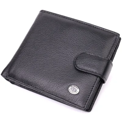 Гаманець ST Leather З натуральної шкіри Чорний (22553)
