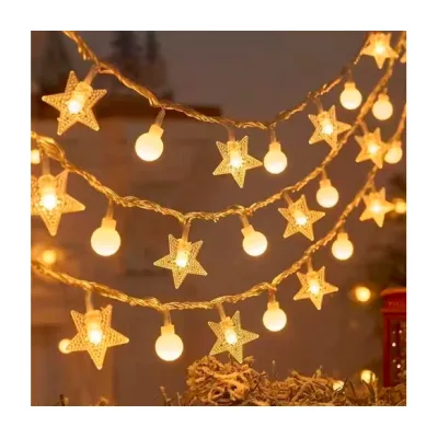 Гірлянда Voltronic Зірочки+Кулі White, 80 шт, 10 м, прозора, 220V (GarlStarBal-10m220Wh)