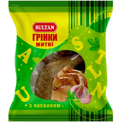 Сухарики Sultan житні з часником 80 г (slt.50977)