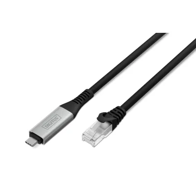 Дата кабель USB-C to RJ45 Ethernet 3.0m CAT 6A S/FTP 1Gbps LSZH Digitus (AK-300601-030-S)