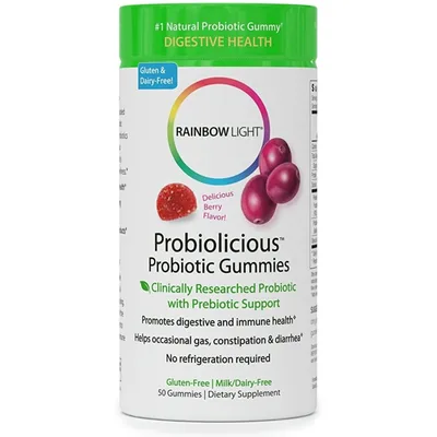 Пробіотики Rainbow Light Пробіотик, Смак ягід, Probiolicious Probiotic Gummies, Delic (RLT-12121)