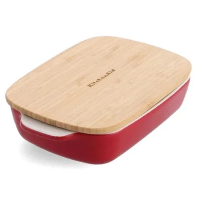 Форма для випікання KitchenAid з кришкою керамогранітна 0,9 л Червона (CC006104-001)
