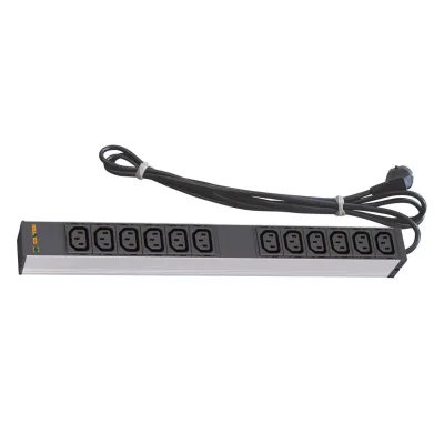 Силовий блок 19" 1U 12 розеток IEC C13, вилка Schuko, кабель 3м. Conteg (DP-RP-12-IECC13)