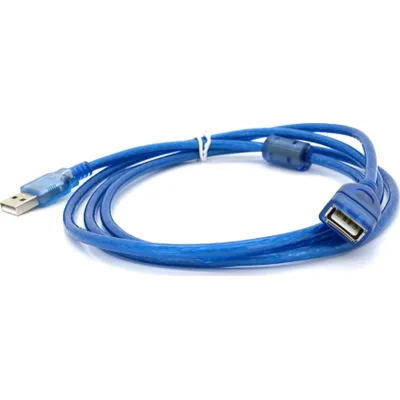 Дата кабель USB 2.0 AM/AF 1.5m ferrite transparent blue Voltronic (YT-AM/AF-1.5TBL)