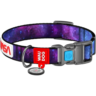 Нашийник для тварин WAUDOG Nylon з QR паспортом "NASA21" пластиковий фастекс M (4502-0148)