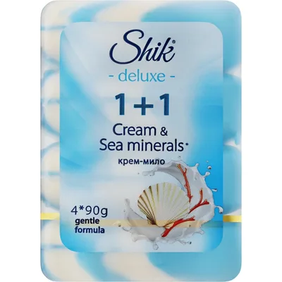 Тверде мило Shik 1+1 Deluxe Крем і морські мінерали 4 х 90 г (4823107607868)
