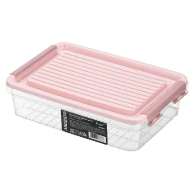 Харчовий контейнер Ardesto Fresh 1.8л, пластик, прямокутна, рожевий (AR1305P)