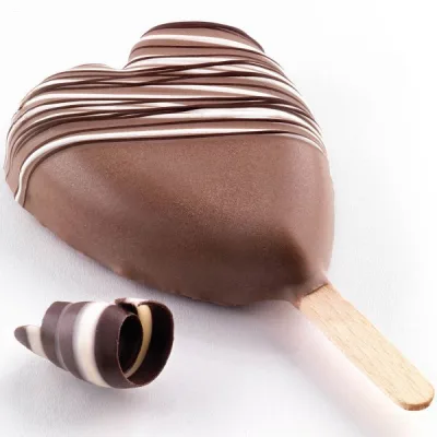 Форма для морозива Silikomart серія "Gelateria" Серце 2 форми, таця, 50 паличок (GEL03)