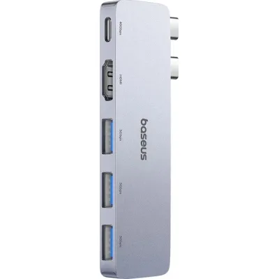 Концентратор Baseus USB-C 5-in-1 3xUSB 3.0 + 1xUSB-C 40Gbps + 1xHDMI 4K30Hz gray (B00052801811-04)