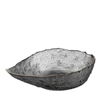Салатник ARDESTO Leaf 21.5см, скло, сірий (AR5011)