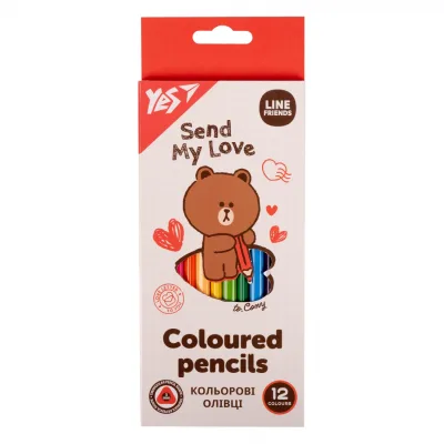 Олівці кольорові Yes Line Friends 12 кол (290705)