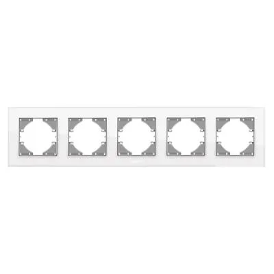 Рамка Videx BINERA біле скло 5 поста (VF-BNFRG5H-W)