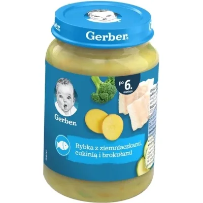 Дитяче пюре Gerber Риба з картоплею, цукіні та броколі з 6 місяців 190 г (1227382)