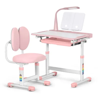Парта зі стільцем Evo-kids (стол+стул+полка+лампа) Pink (BD-20 PN)