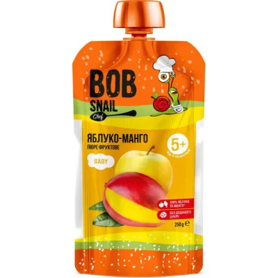 Дитяче пюре Bob Snail Равлик Боб Яблуко-манго 250 г (4820219345152)