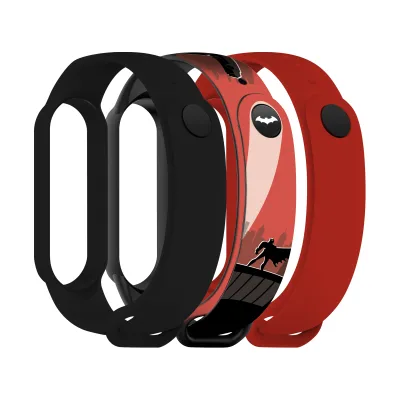 Ремінець до фітнес браслета Armorstandart комплект 3шт Xiaomi Mi Band 7/6/5 Bat siluet (ARM77057)