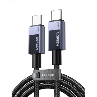 Дата кабель USB-C to USB-C 2.0m PD3.1 240W 480Mbps braided black Ugreen (75732)
