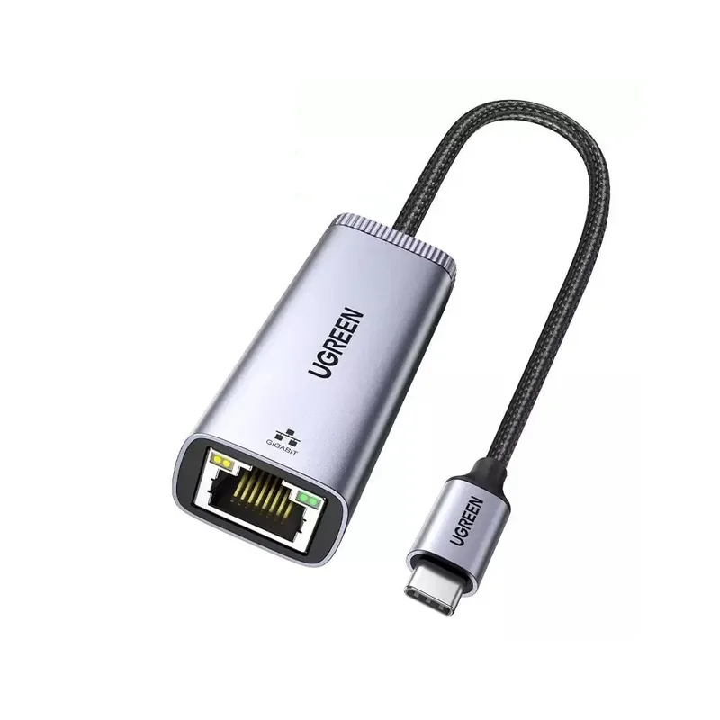 Перехідник USB-C to RJ45 Ethernet 1000Mbps gray Ugreen (40322)