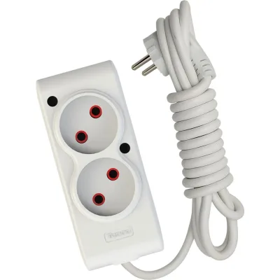 Мережевий подовжувач TECCO 3м 2 поста white (8681277841118)