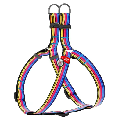 Шлея для собак WAUDOG Nylon з QR паспортом анатомічна "Лінія 1" L (5056)