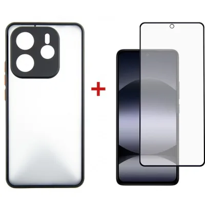 Чохол до мобільного телефона Dengos Kit Xiaomi Redmi Note 14 5G case Matte + glass (Black) (DG-KM-127)
