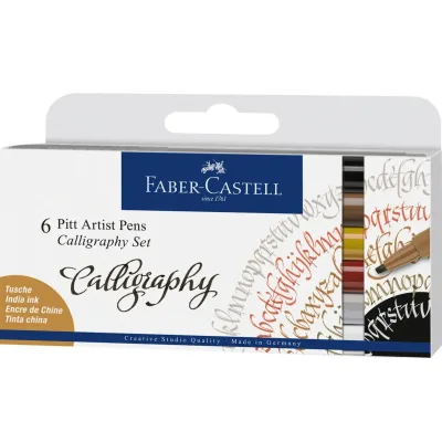 Лайнер Faber-Castell набір капілярних ручок для каліграфії PITT Calligraphy із 6 кольорів (28952)