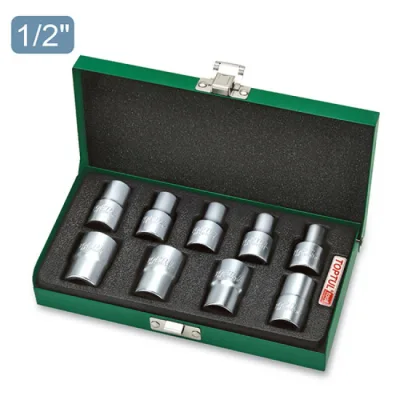 Набір торцевих головок Toptul TORX 1/2" E10-E24 9шт. (зірка Давида) (GAAD0907)