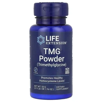 Вітамінно-мінеральний комплекс Source Naturals Триметилгліцин, ТМГ, 500 мг, TMG Powder (Trimethylglycine), Life Extension, 50 г (LEX-34905)