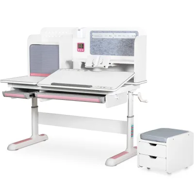 Парта Mealux Winnipeg Multicolor Plus WG Pink (BD-630 WG+PN з тумбою)