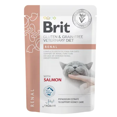 Вологий корм для кішок Brit GF VetDiets Renal з лососем 85 г (8595602566709)