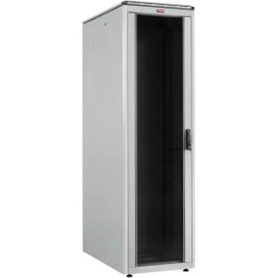 Шафа напольна Lande DYNAmic Series 42U 600x1000, двері перф. 80%, RAL7035, Light Grey (LN-FS42U6010-LG-SSAA-E)