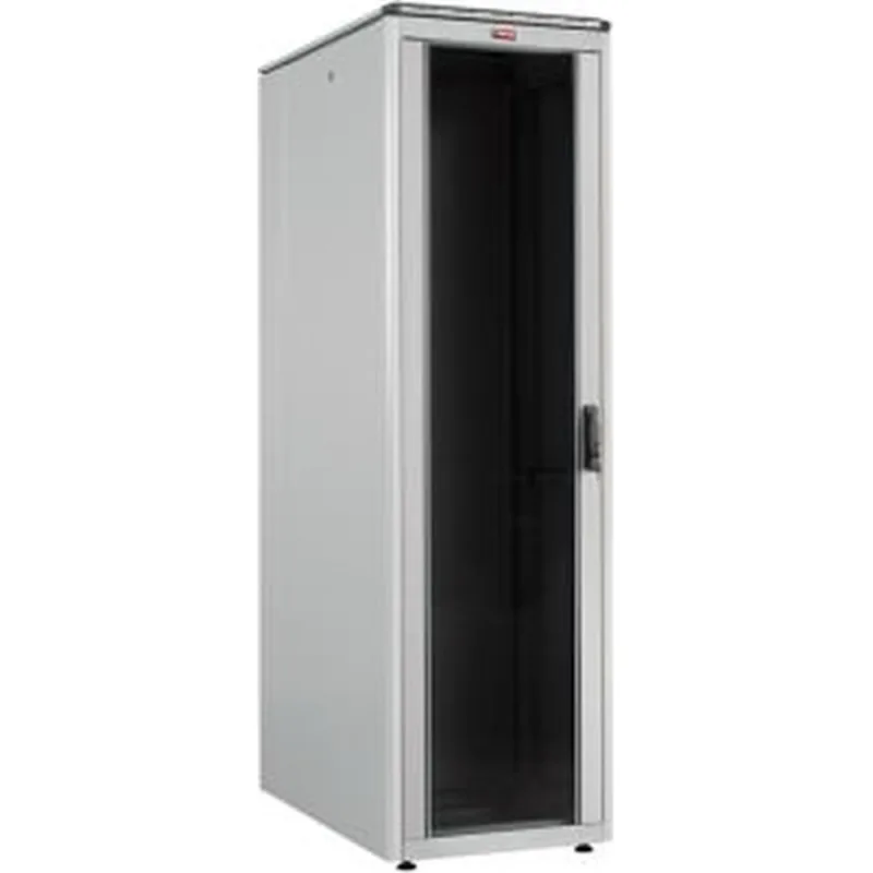 Шафа напольна Lande DYNAmic Series 42U 600x1000, двері перф. 80%, RAL7035, Light Grey (LN-FS42U6010-LG-SSAA-E)
