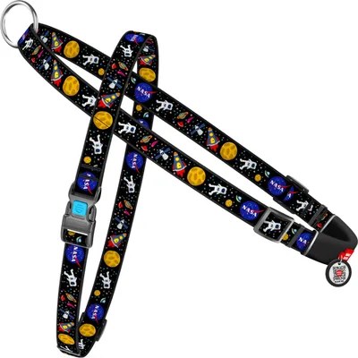 Шлея для собак WAUDOG Nylon з QR паспортом швидкознімна "NASA" M (5416)