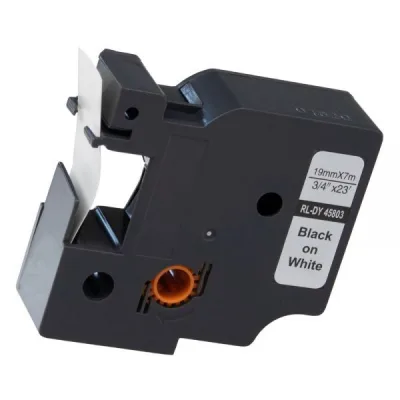 Стрічка для принтера етикеток UKRMARK RL-D-45803P-BK/WT, аналог DYMO S0720830, 19мм х 7м. (900304)