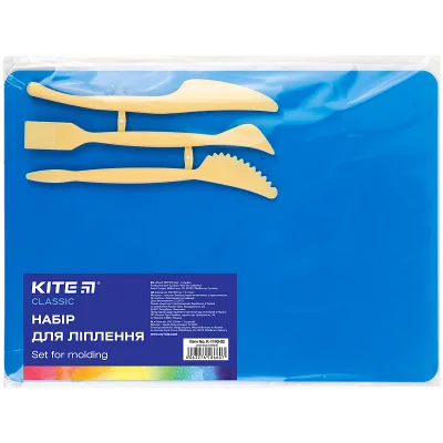 Дошка для пластиліну Kite набір Classic дошка + 3 стеки, синій (K-1140-02)
