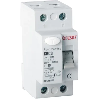 Диференційне реле (ПЗВ) ONESTO 1п+N 32А RCD 30mA, тип AC (KRC3) (1317.)