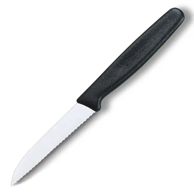 Кухонний ніж Victorinox Standart 8 см, з хвилястим лезом, чорний (5.0433)