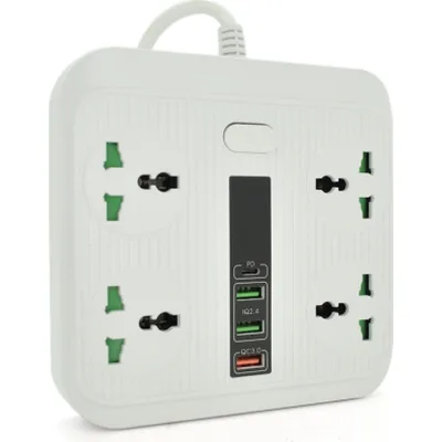 Мережевий фільтр живлення Voltronic TВ-Т18, 4роз, 2*USB+PD White (OS-Т18-White)