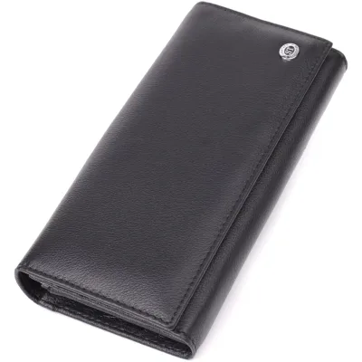 Гаманець ST Leather З натуральної шкіри Чорний (23088)
