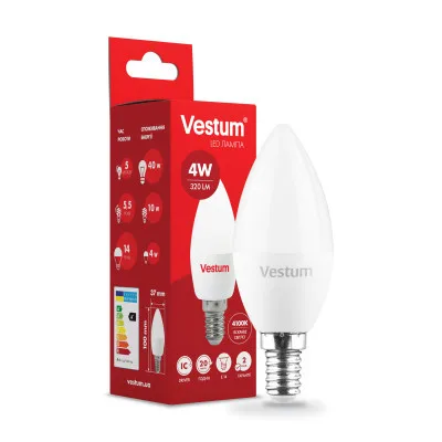 Лампочка Vestum C37 4W 4100K 220V E14 (1-VS-1307)