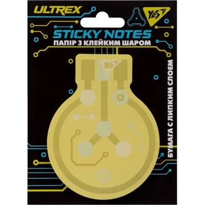 Папір для нотаток Yes з клейким шаром фігурна Ultrex, 40 аркушів (170270)