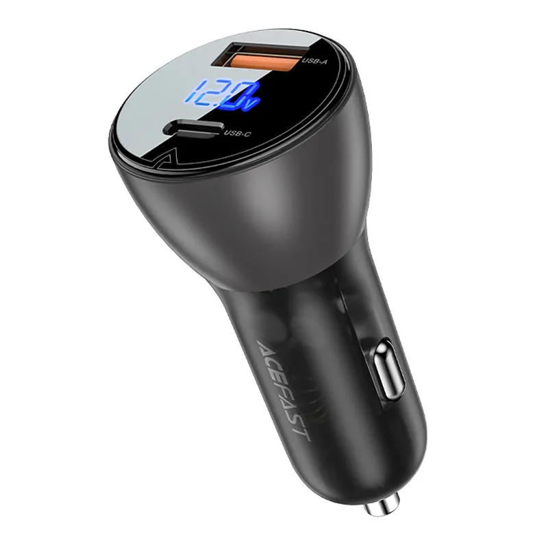 Зарядний пристрій Acefast 2xUSB 63W (USB-C + USB-A) B6 with digital display (6974316280972)