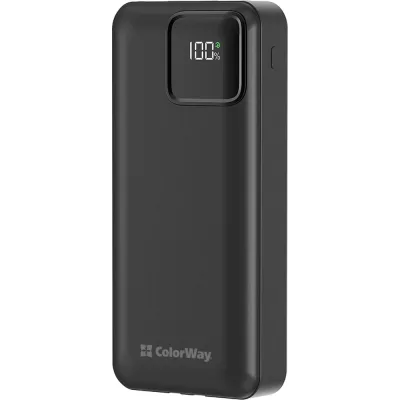 Батарея універсальна ColorWay 20 000 mAh Optimal Power PD/22.5W, QC/3.0, Black (CW-PB200LPB5BK-PDD)