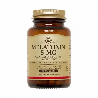Амінокислота Solgar Мелатонін Melatonin, 5 мг, 60 жувальніх таблеток (SOL01936)